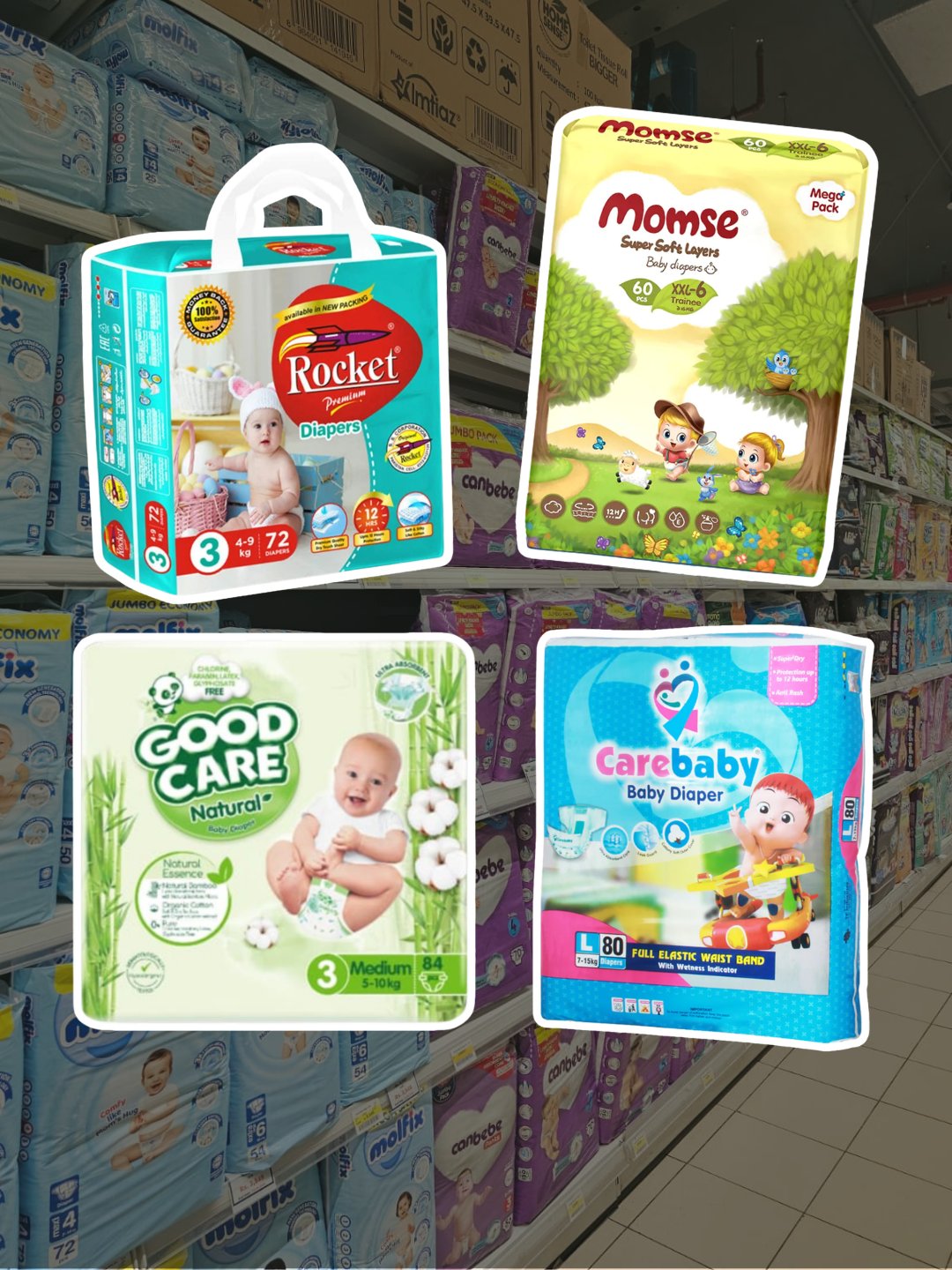 Diaper Trial Pack - 4 Brands, One Box