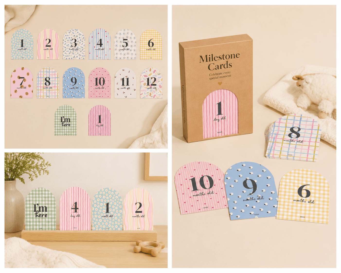 Baby Milestone Cards | First Year Monthly Milestone Cards