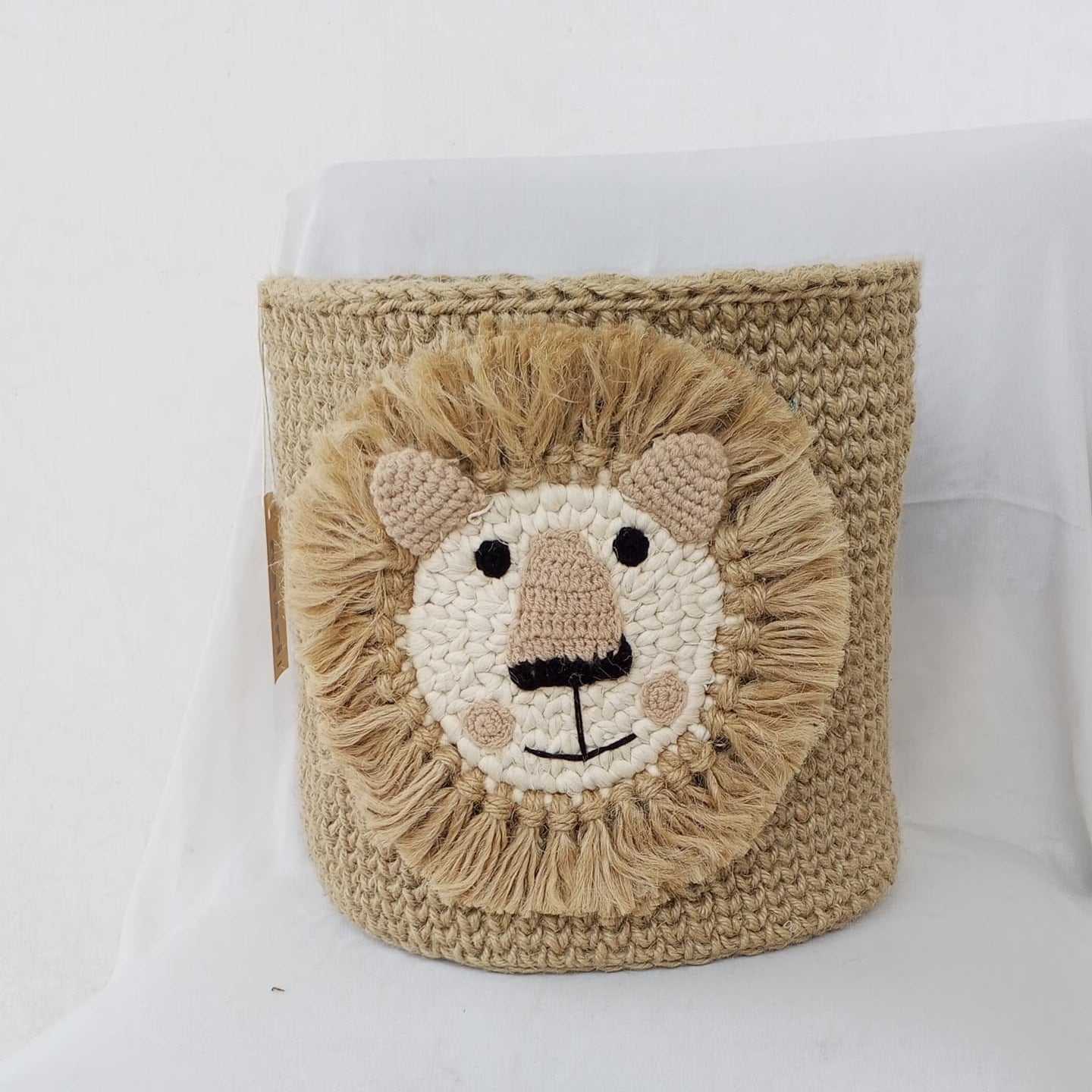 Crochet Jute Lion Basket
